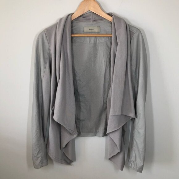BLANKNYC Light Grey Private Practice Mixed Media Drape Jacket Size XS - Picture 8 of 11